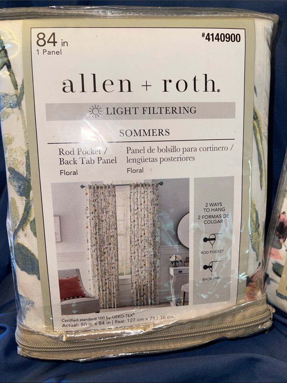 allen + roth Floral Light-Filtering Curtain Panels - Multicolor - Picture 2 of 8